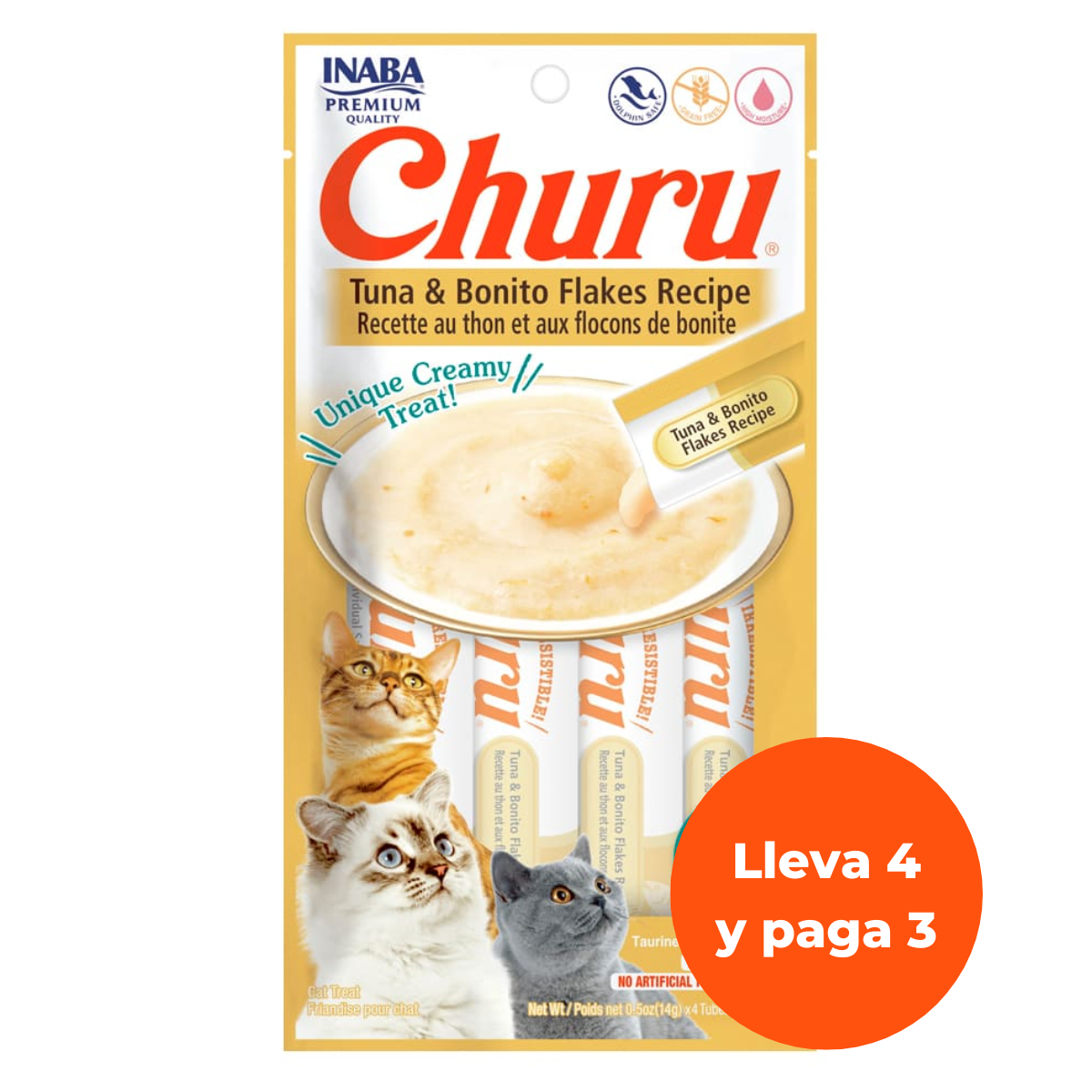 14 Churu Atún Con Bonito - 4 Tubos LLEVA 4 PAGA 3 - Imagen 1
