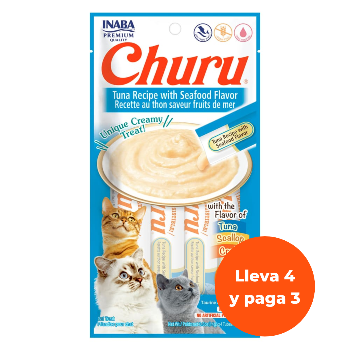 15 Churu Atún Con Mariscos - 4 Tubos LLEVA 4 PAGA 3 - Imagen 1