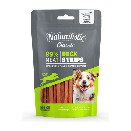 NATURALISTIC DUCK STRIPS SNACK PARA PERROS EN BALUSTORE.CL