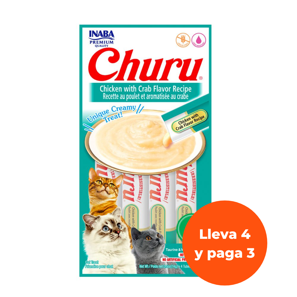 8 Churu Pollo Con Cangrejo - 4 Tubos LLEVA 4 PAGA 3 - Imagen 1