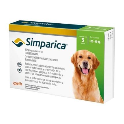 Simparica Para Perros 20 A 40 Kg 3 Comprimidos