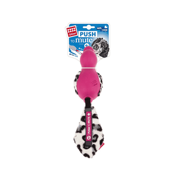 6214 Gigwi Pato Push To Mute Rosado Con Cola Felpa - Imagen 1