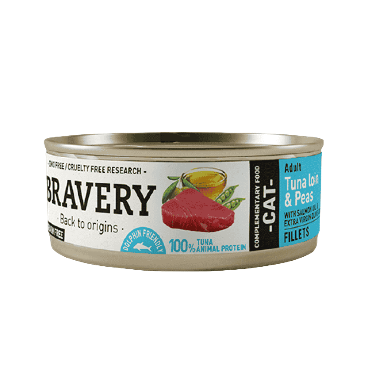 5GA70004_01.png Bravery Para Gatos Lomo De Atun Y Arvejas Lata 70 Gr - Imagen 1