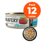 Bravery Para Gatos Lomo De Atun Y Arvejas Pack 12 Latas - Imagen 2