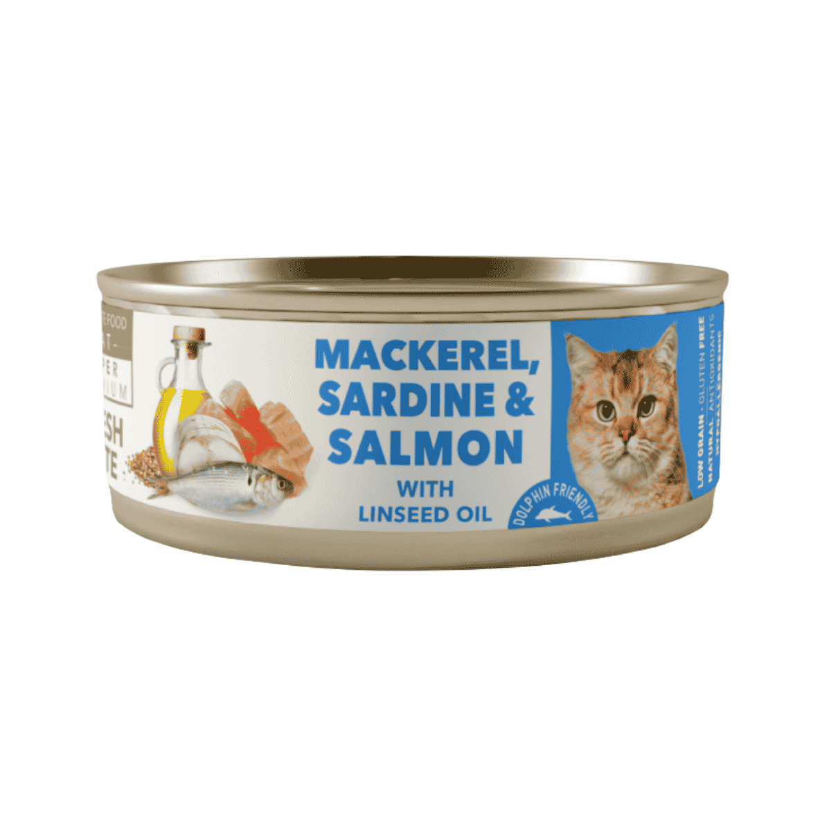 5GA80007_01.png Amity Para Gato Adulto Mackerel Sardina Y Salmon Lata 80 Gr - Imagen 1