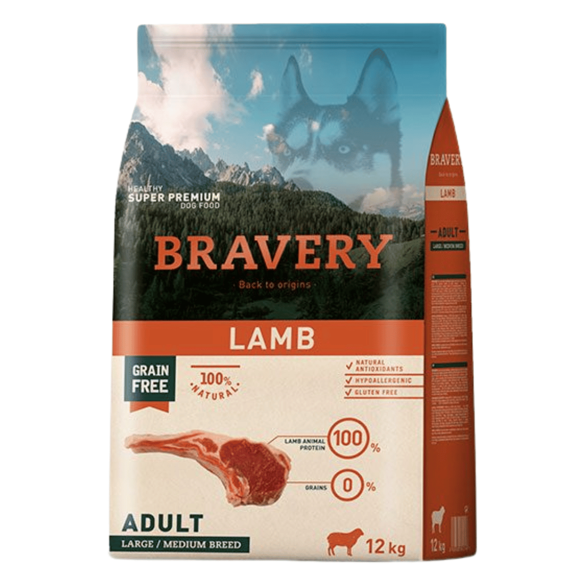 Diseño sin título (3) Bravery Cordero Adulto Raza Mediana/Grande 12 Kg - Imagen 1