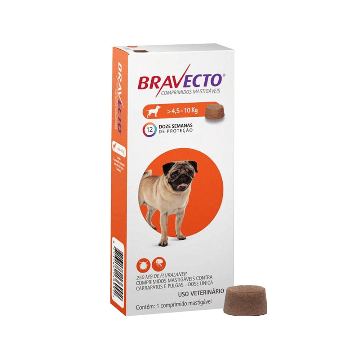 HCH043 Bravecto Para Perros 250 Mg - 4,5 A 10 Kg - Imagen 1