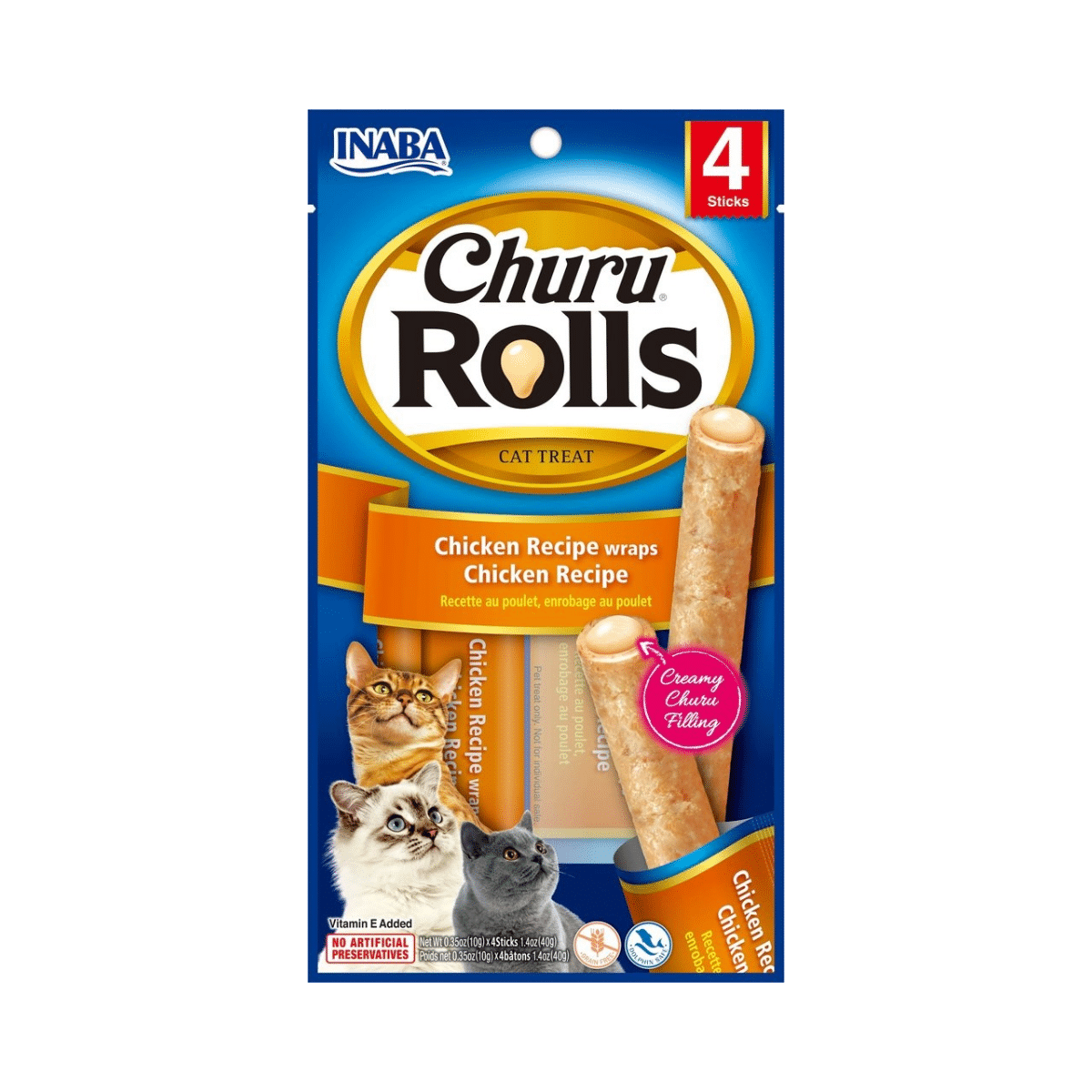 139165 Churu Rolls Para Gatos Pollo 4 Tubos - Imagen 1