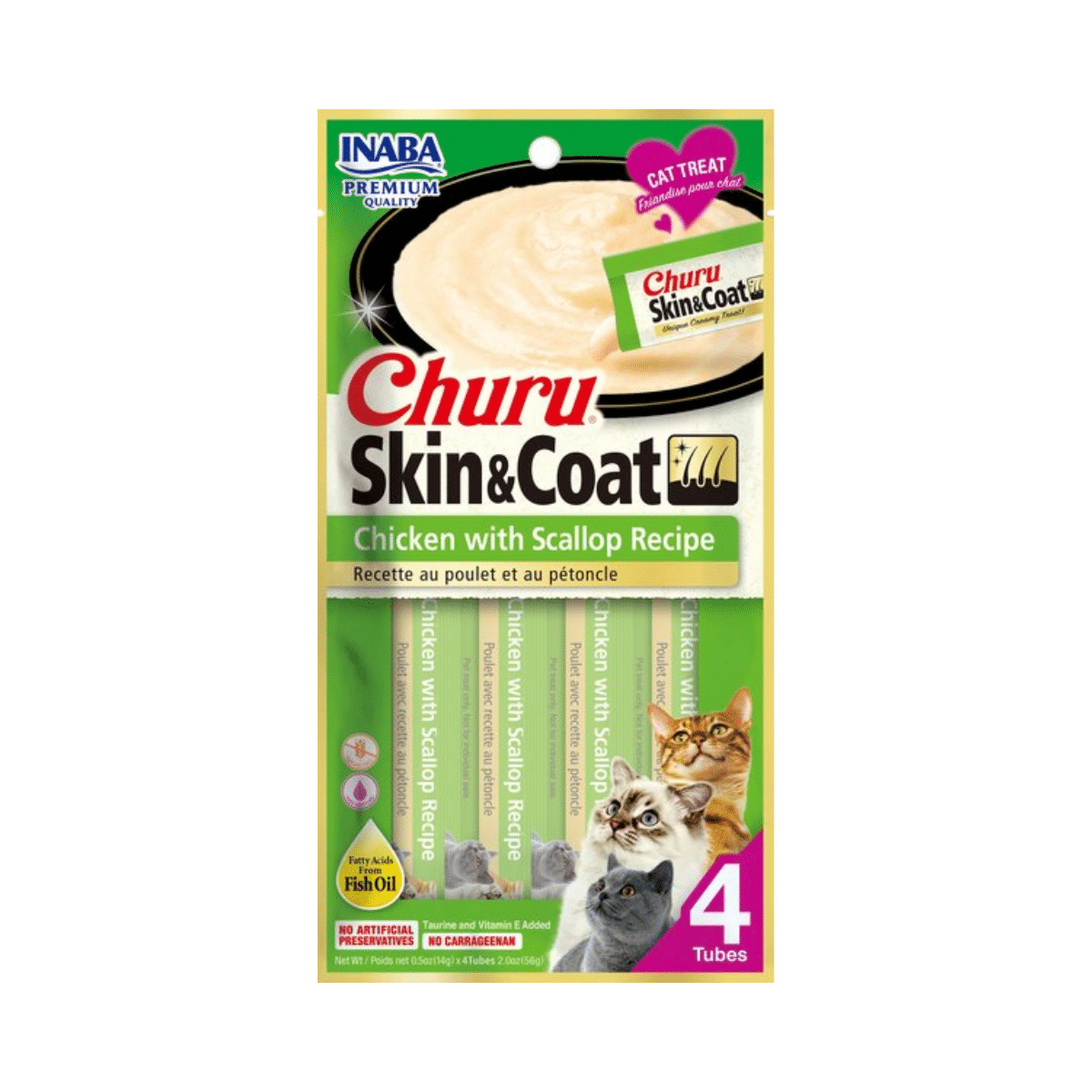 139169 Churu Skin Coat Pollo Ostión 4 Tubos (vencimiento 12 agosto 2026) - Imagen 1