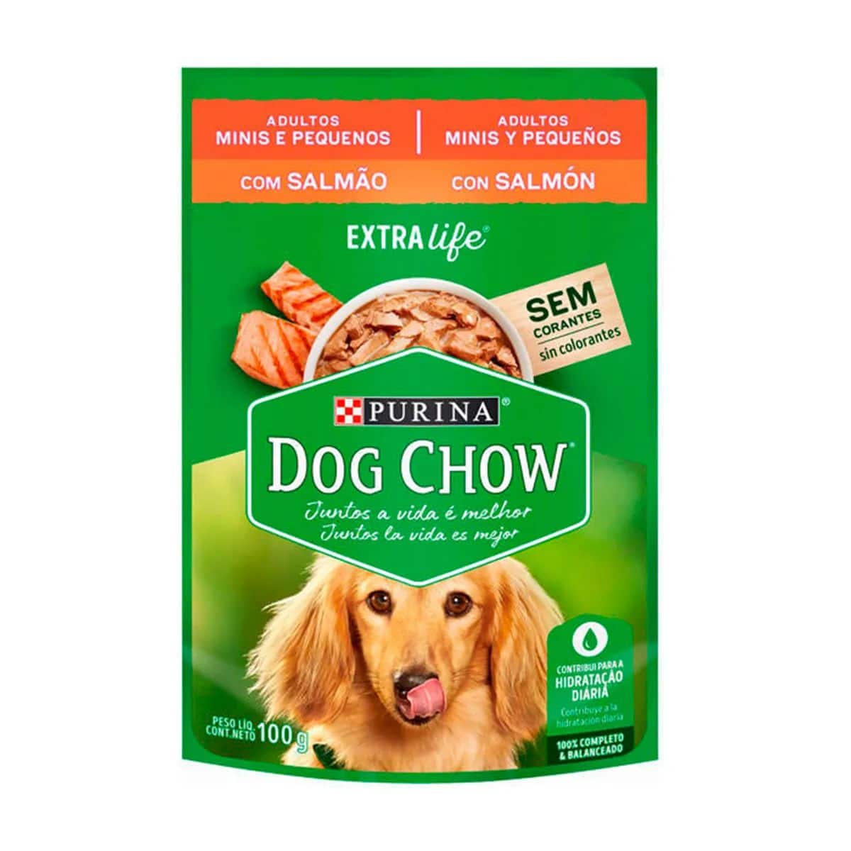 12409090 Dog Chow Adulto Pequeño Salmon Sobre 100 Gr - Imagen 1
