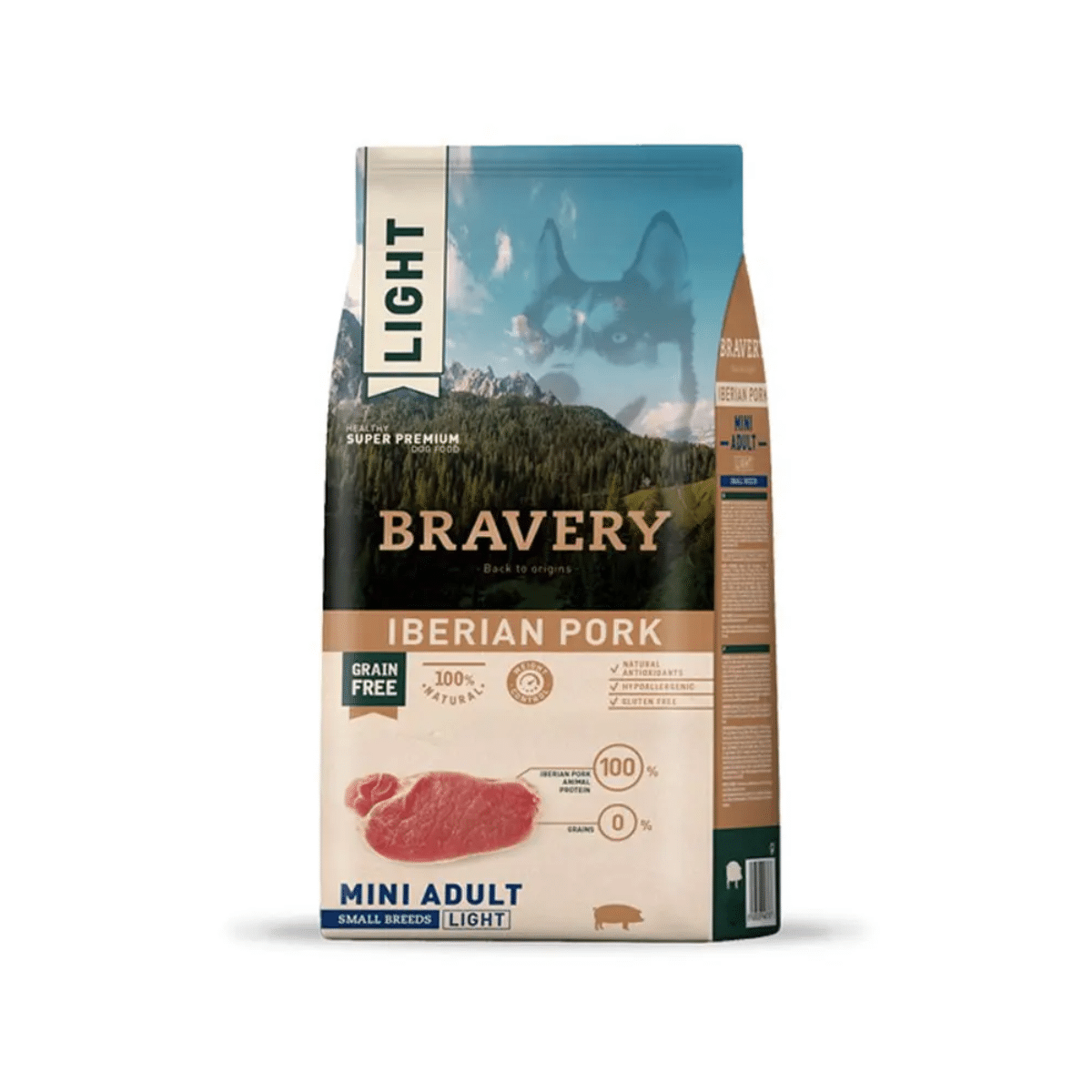 4PE020011 Bravery Cerdo Ibérico Light Mini Adulto Raza Pequeña 2 Kg - Imagen 1
