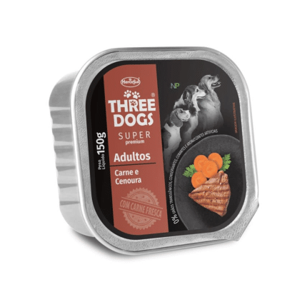 THREE DOGS PATE PERRO ADULTO CARNE ZANAHORIA 150 GR
