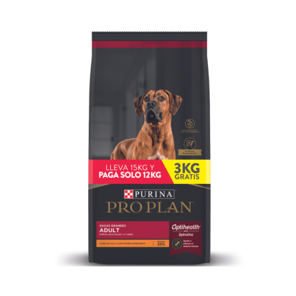 PRO PLAN ADULTO RAZA GRANDE 12 KG + 3 KG