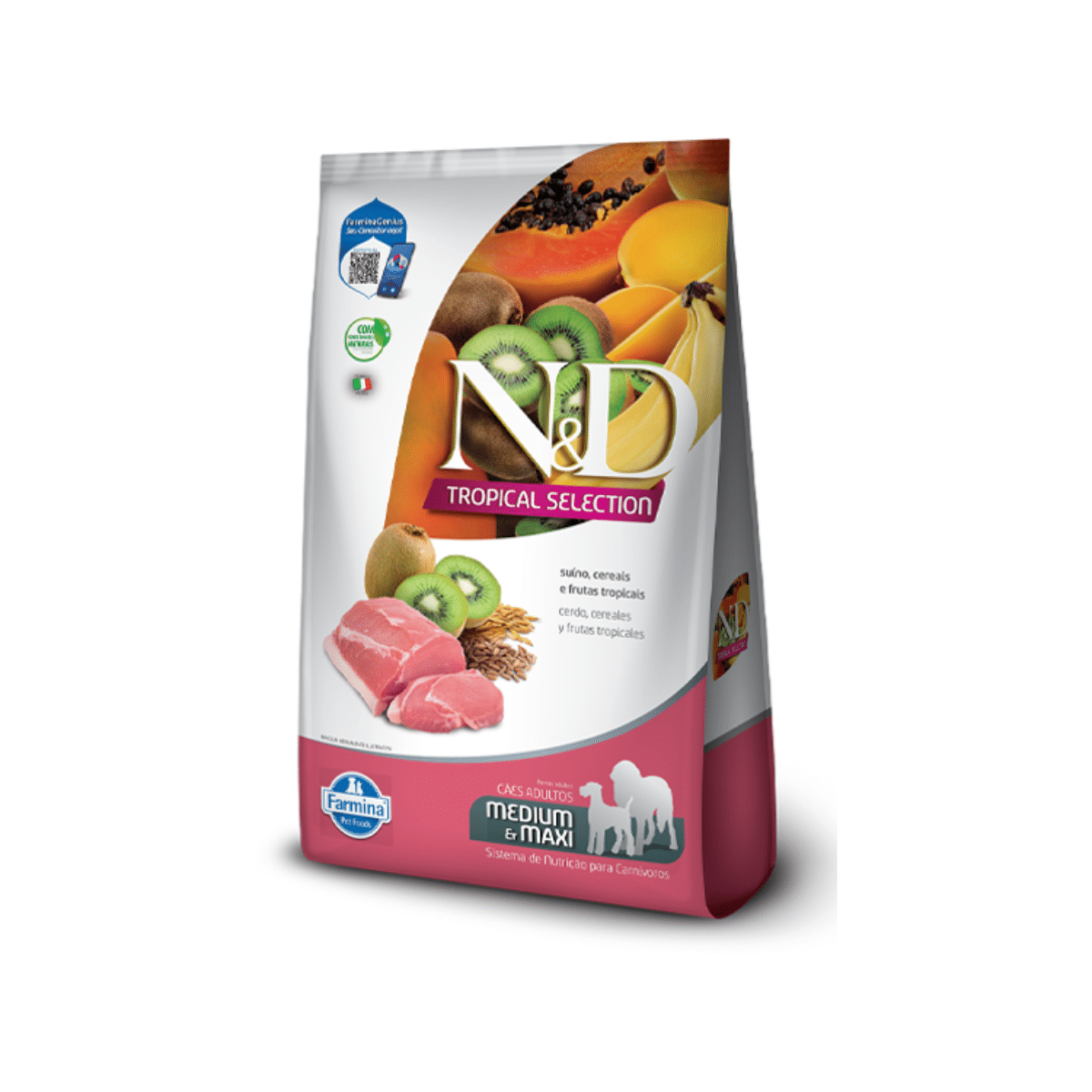 V101288 N&D Tropical Cerdo Adulto Raza Mediana 12 Kg - Imagen 1