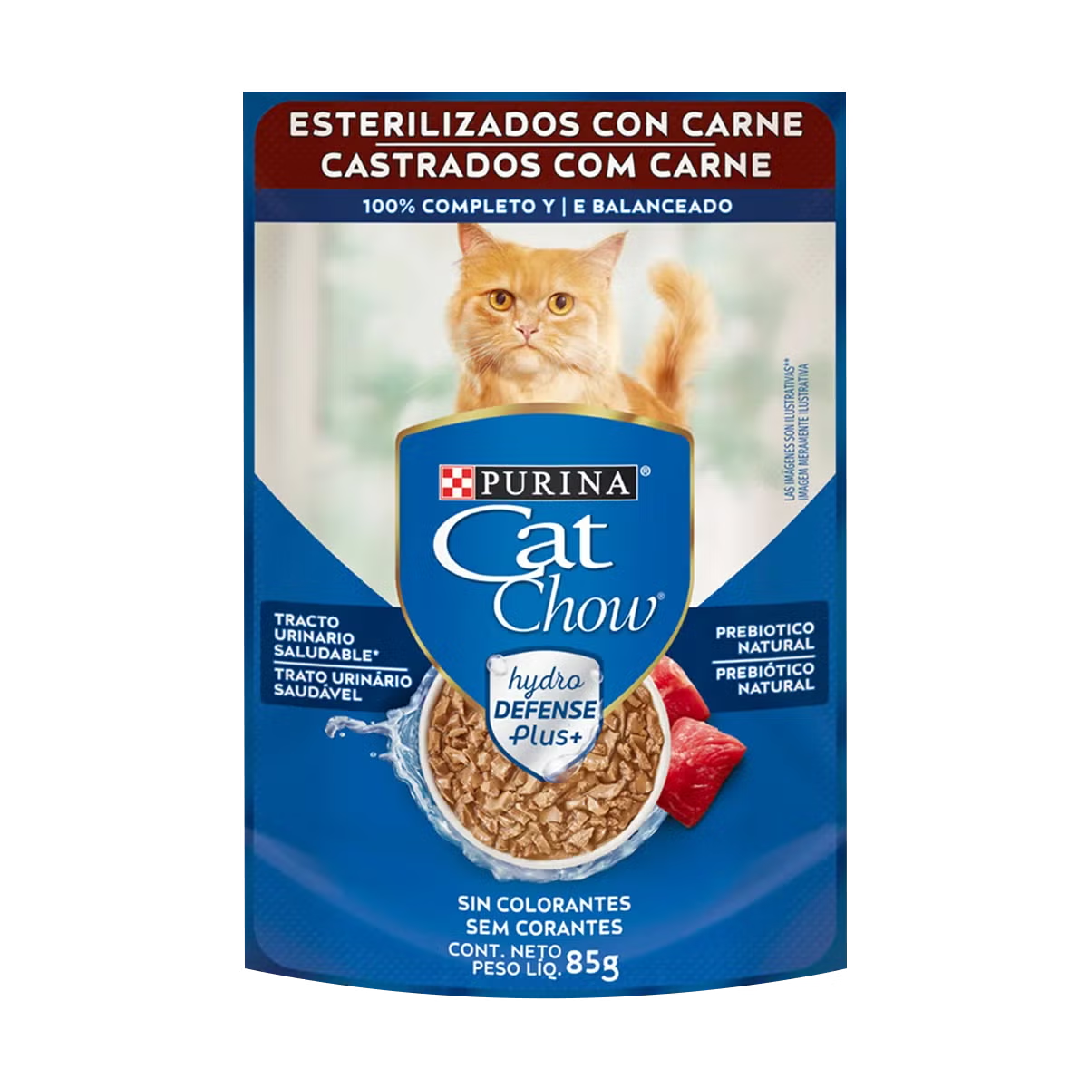 12482395 Cat Chow Adultos Esterilizado Carne Sobre 85 Gr - Imagen 1