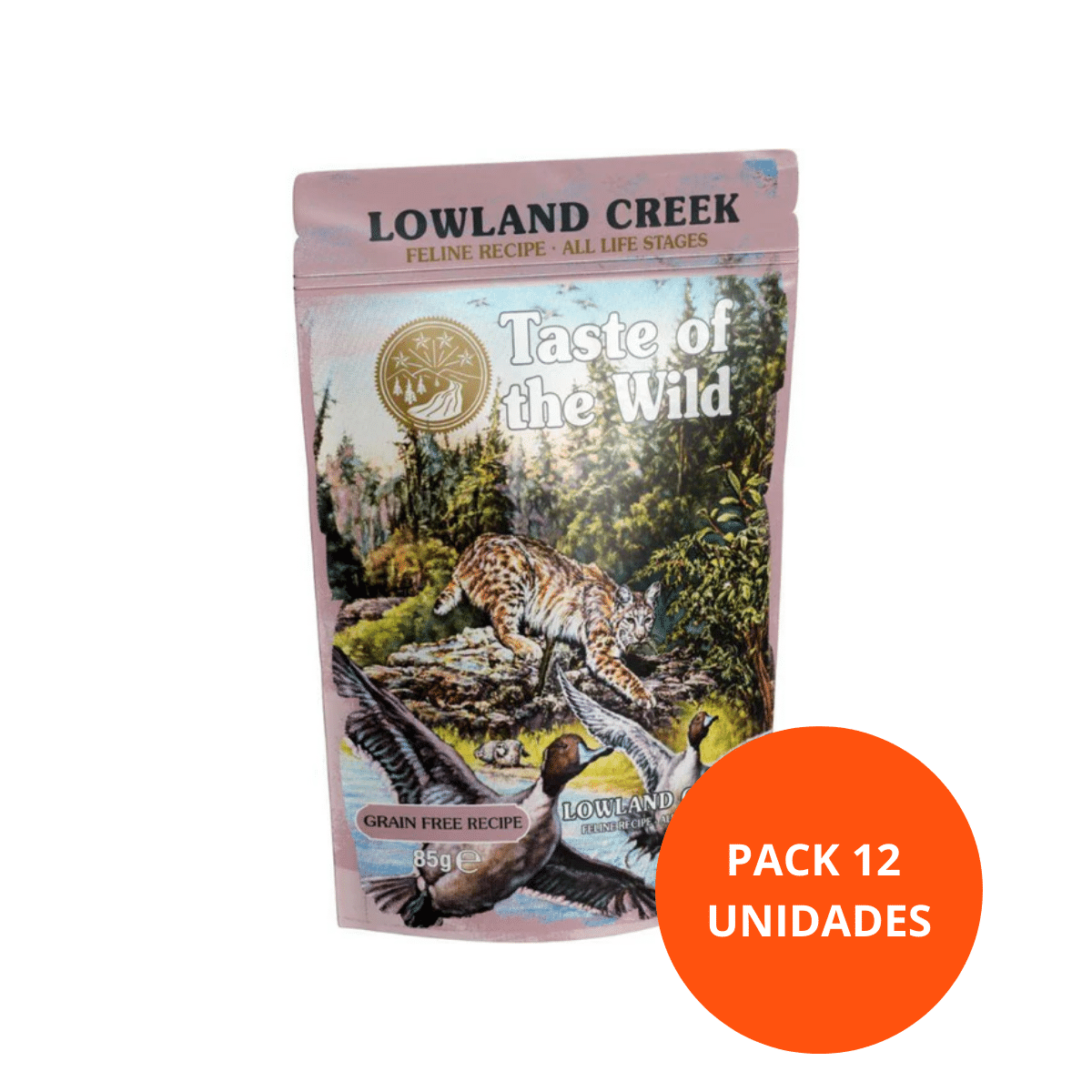 PACK 12 UNIDADES (1) Taste Of The Wild Lowland Creek Gato Pouch 85 Gr - Pack 12 unidades - Imagen 1