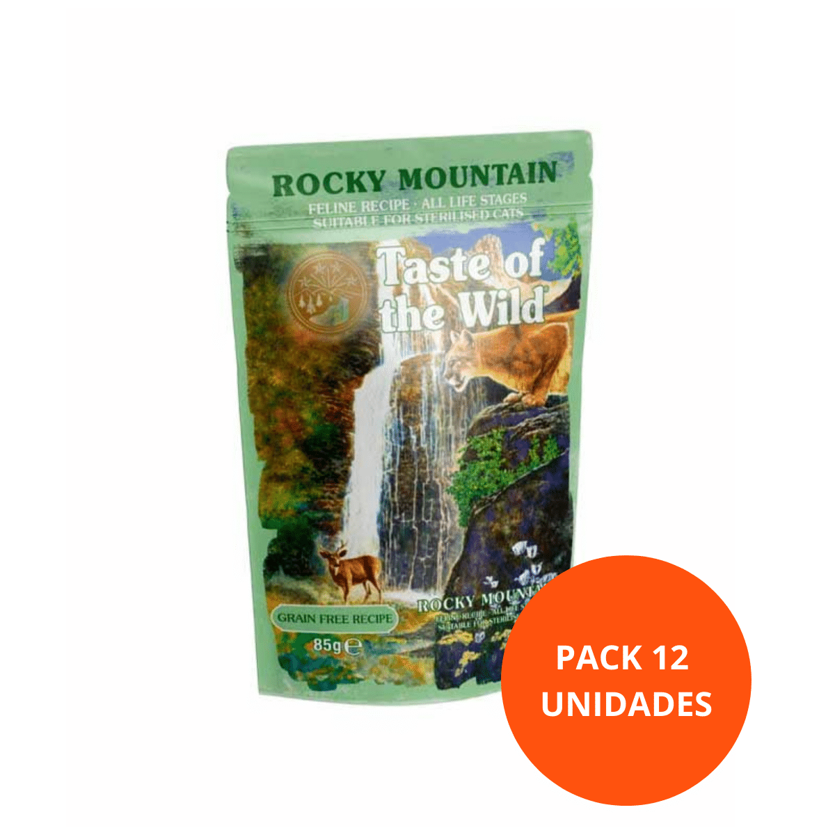 PACK 12 UNIDADES Taste Of The Wild Rocky Mountain Gato Pouch 85 Gr - Pack 12 unidades - Imagen 1